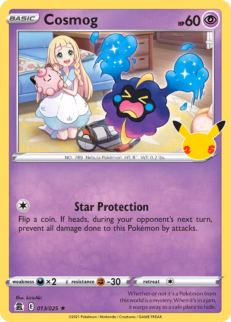 Cosmog 13/25 Pokemon card