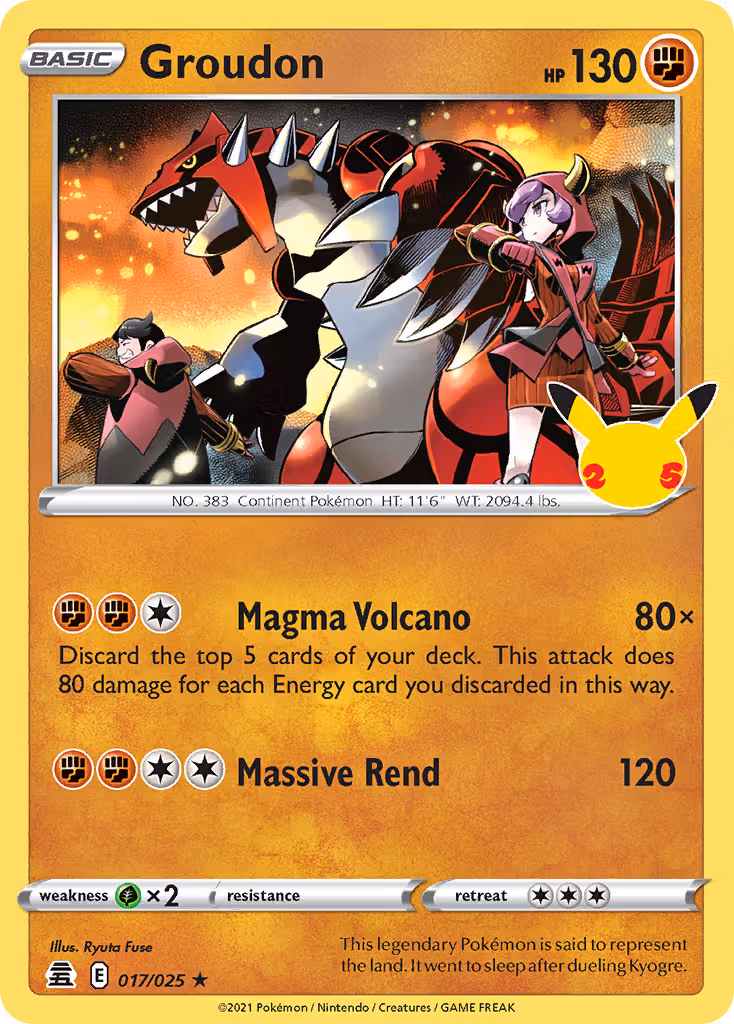 Groudon 17/25 Pokemon card