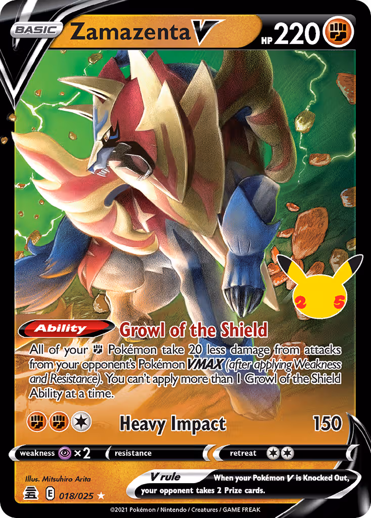 Zamazenta V 18/25 Pokemon card
