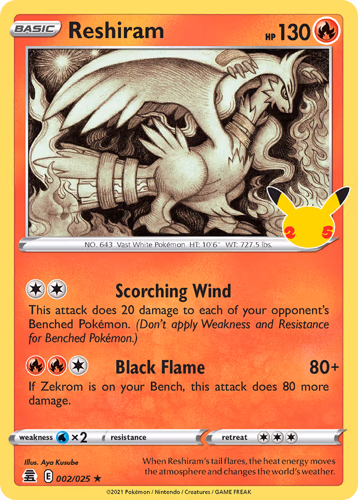 Reshiram 2/25 Pokemon card