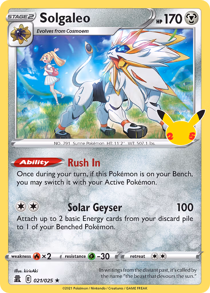 Solgaleo 21/25 Pokemon card