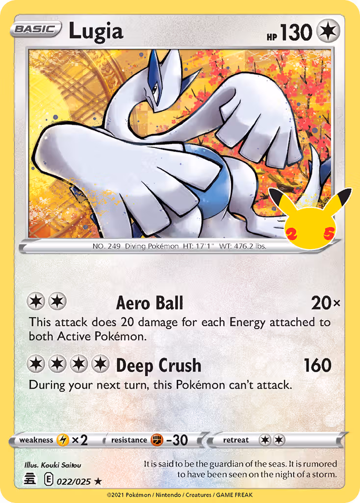 Lugia 22/25 Pokemon card