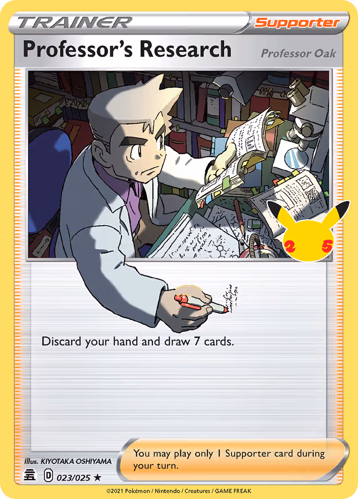 Professor's Research (Professor Oak) 23/25 Pokemon card