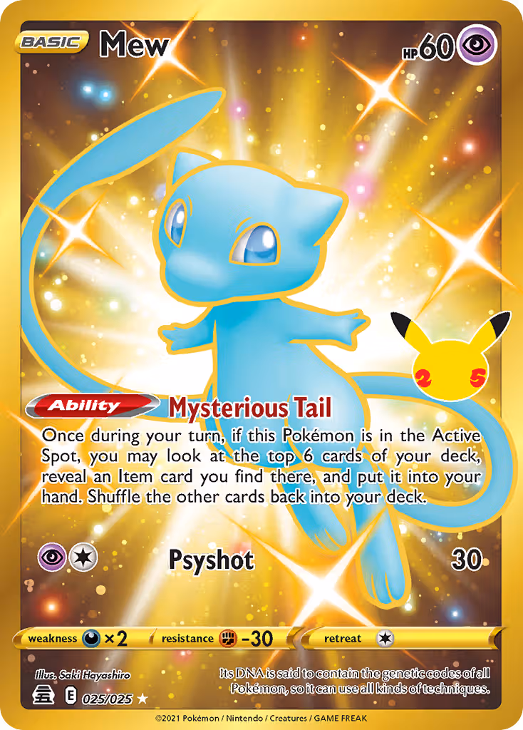 Mew 25/25 Pokemon card