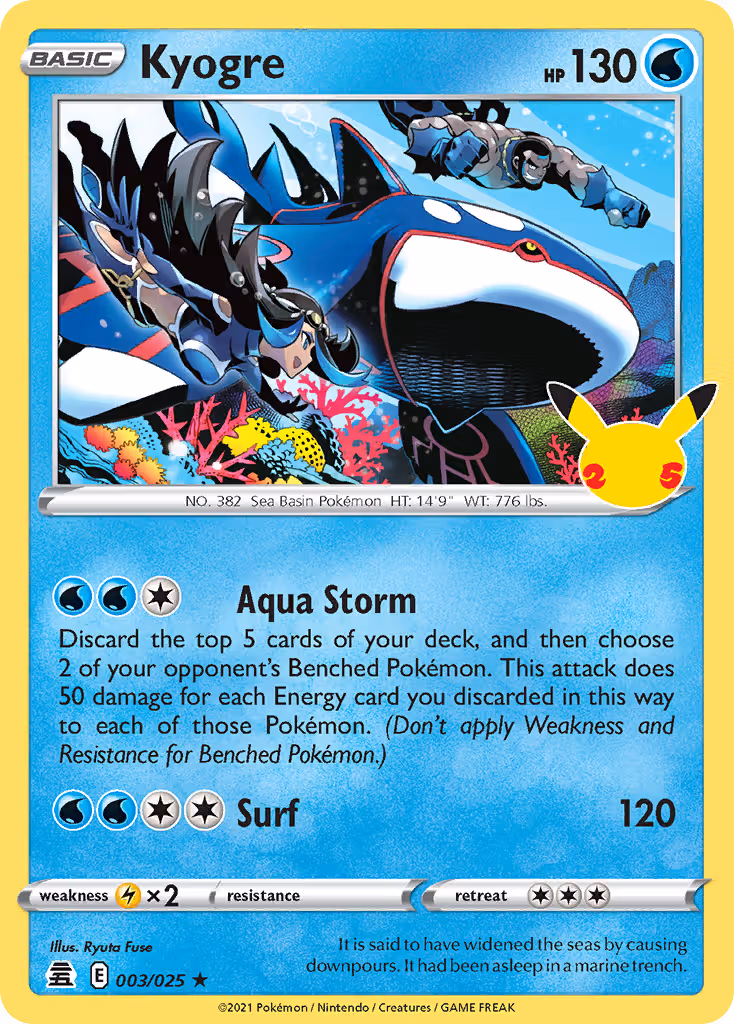 Kyogre 3/25 Pokemon card