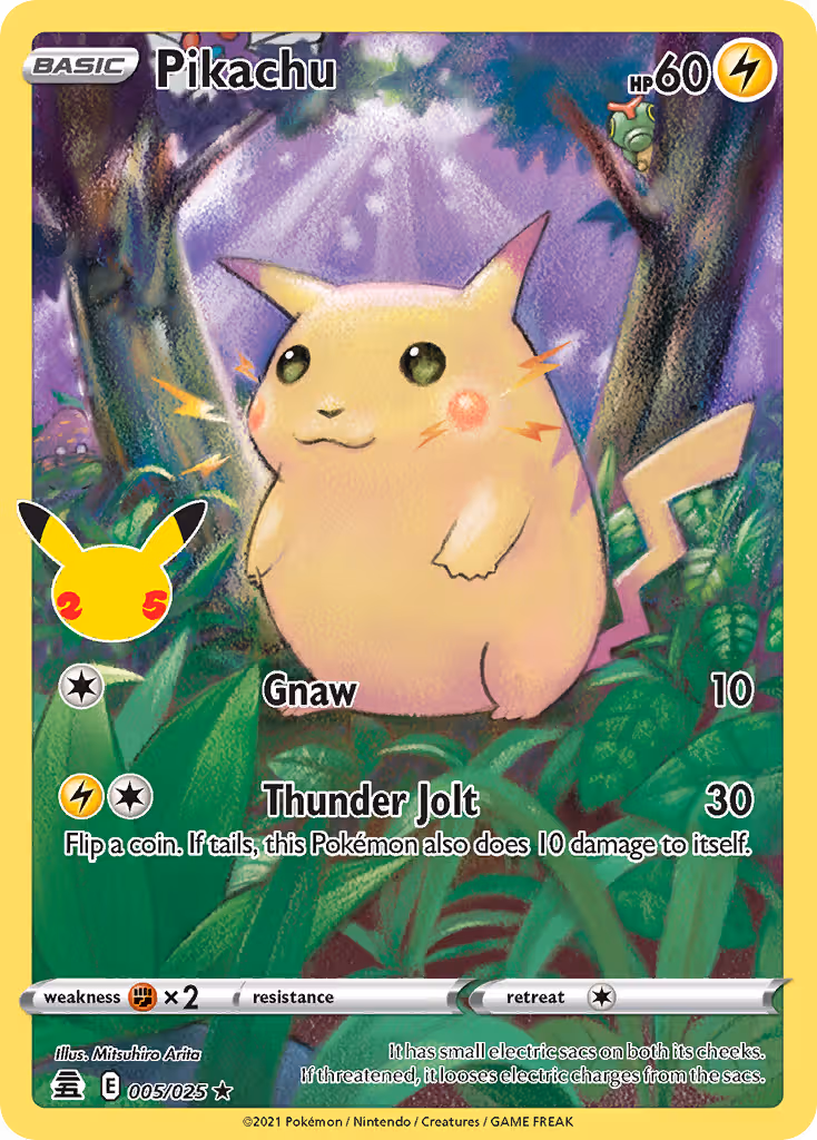 Pikachu 5/25 Pokemon card