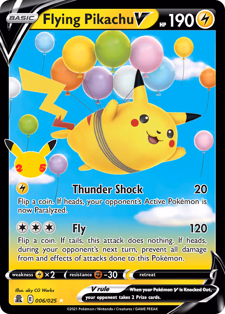 Flying Pikachu V 6/25 Pokemon card