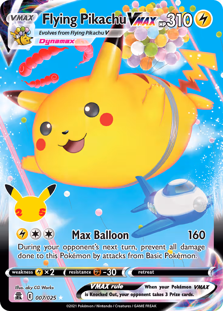 Flying Pikachu VMAX 7/25 Pokemon card