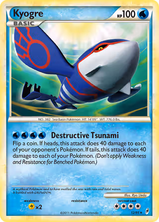 Kyogre 12/95 Pokemon card