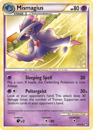Mismagius 28/95 Pokemon card
