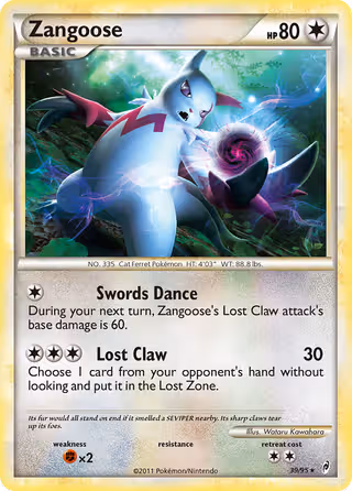 Zangoose 39/95 Pokemon card