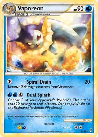 Vaporeon 52/95 Pokemon card