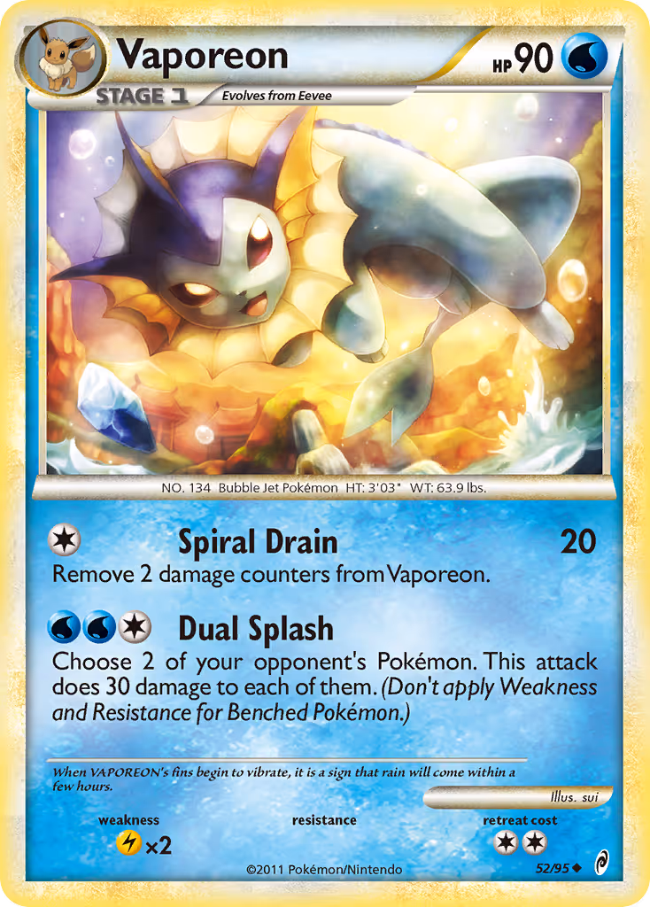 Vaporeon 52/95 Pokemon card
