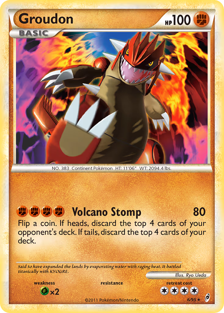 Groudon 6/95 Pokemon card