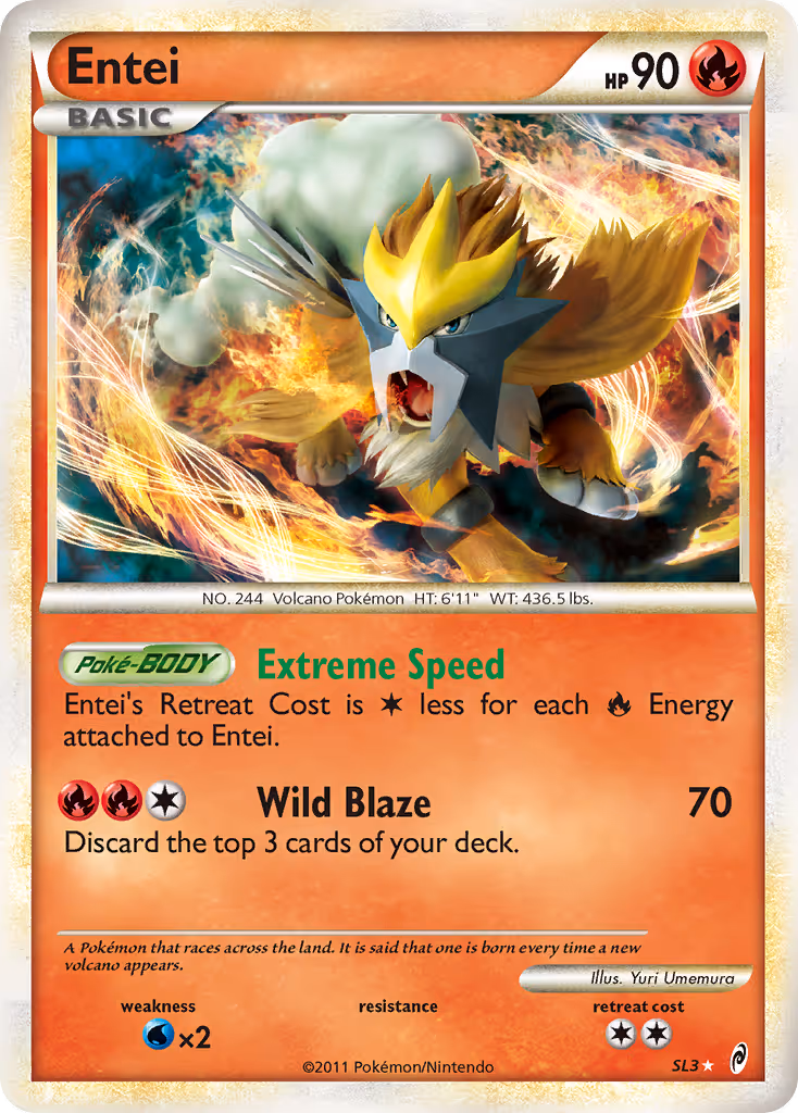 Entei SL3 Pokemon card