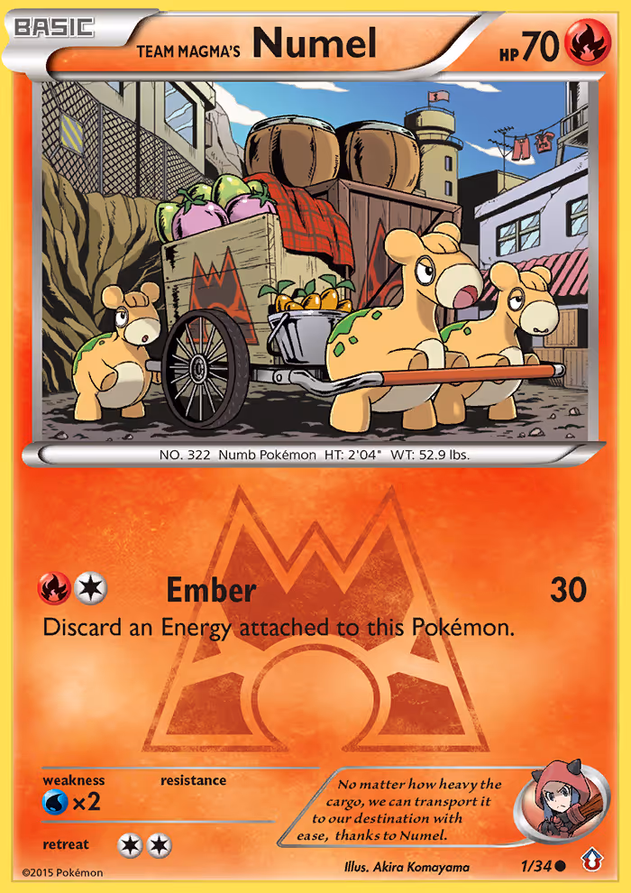 Team Magma's Numel 1/34 Pokemon card