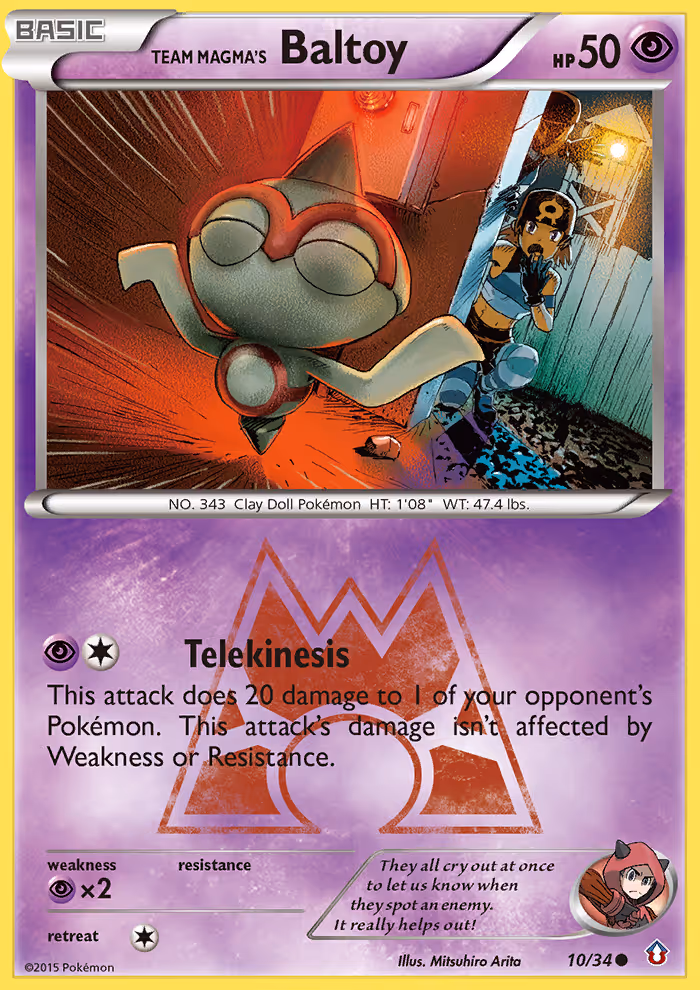 Team Magma's Baltoy 10/34 Pokemon card
