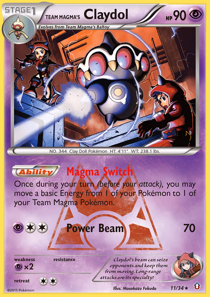 Team Magma's Claydol 11/34 Pokemon card