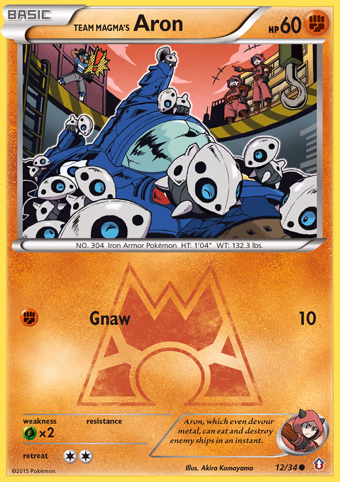 Team Magma's Aron 12/34 Pokemon card