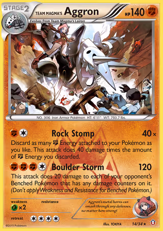Team Magma's Aggron 14/34 Pokemon card