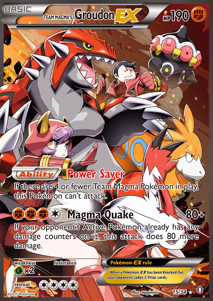 Team Magma's Groudon EX 15/34 Pokemon card