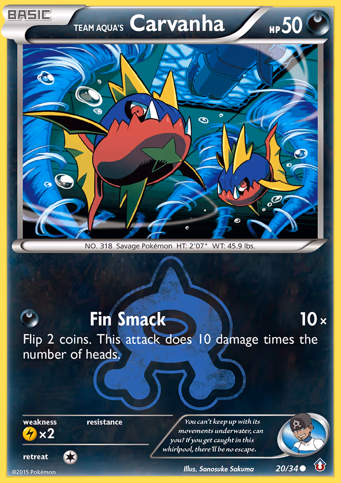 Team Aqua's Carvanha 20/34 Pokemon card