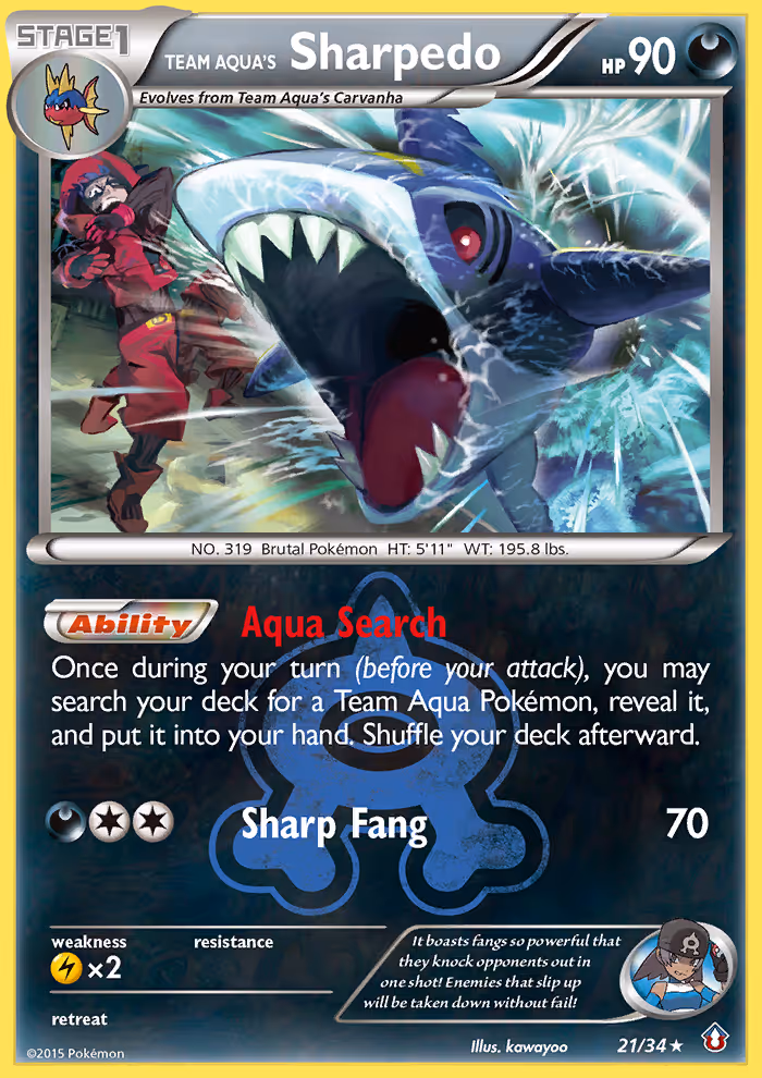 Team Aqua's Sharpedo 21/34 Pokemon card