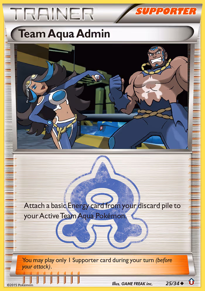 Team Aqua Admin 25/34 Pokemon card