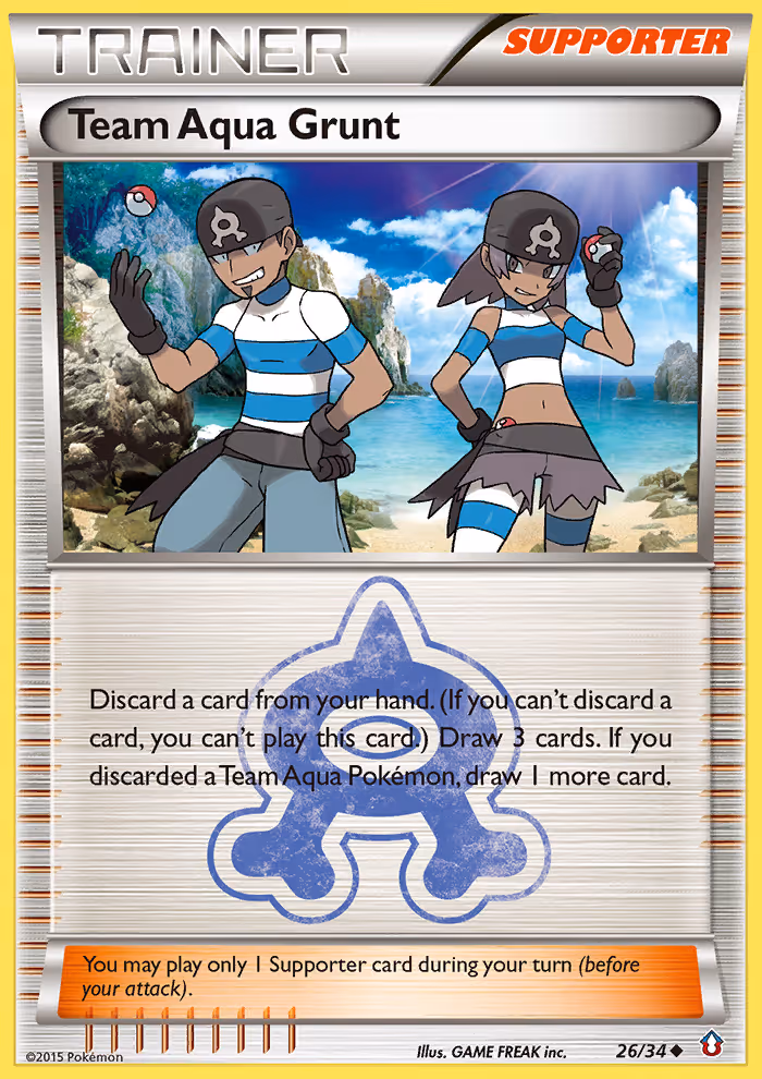 Team Aqua Grunt 26/34 Pokemon card