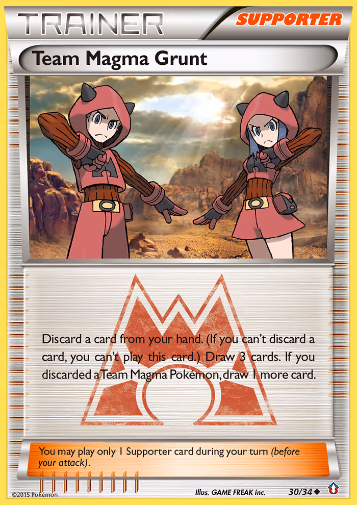 Team Magma Grunt 30/34 Pokemon card