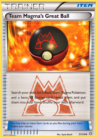 Team Magma's Great Ball 31/34 Pokemon card