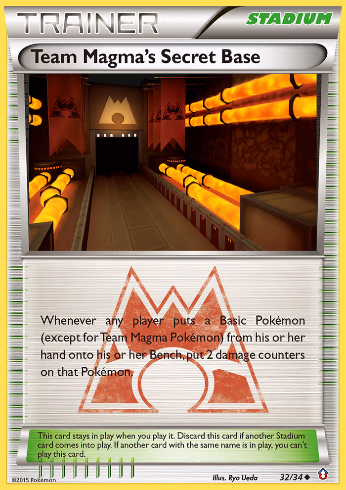 Team Magma's Secret Base 32/34 Pokemon card