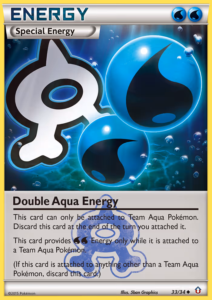 Double Aqua Energy 33/34 Pokemon card