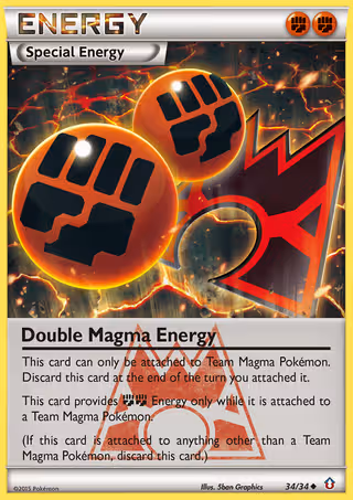 Double Magma Energy 34/34 Pokemon card