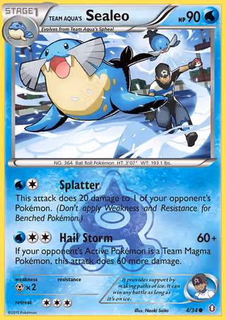 Team Aqua's Sealeo 4/34 Pokemon card