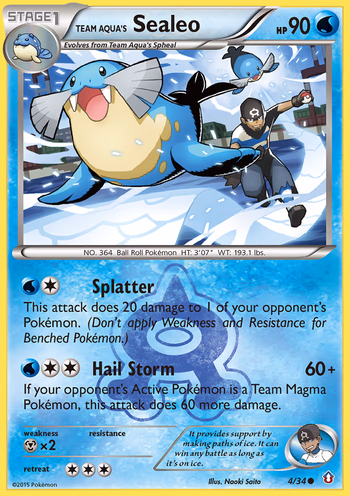 Team Aqua's Sealeo 4/34 Pokemon card