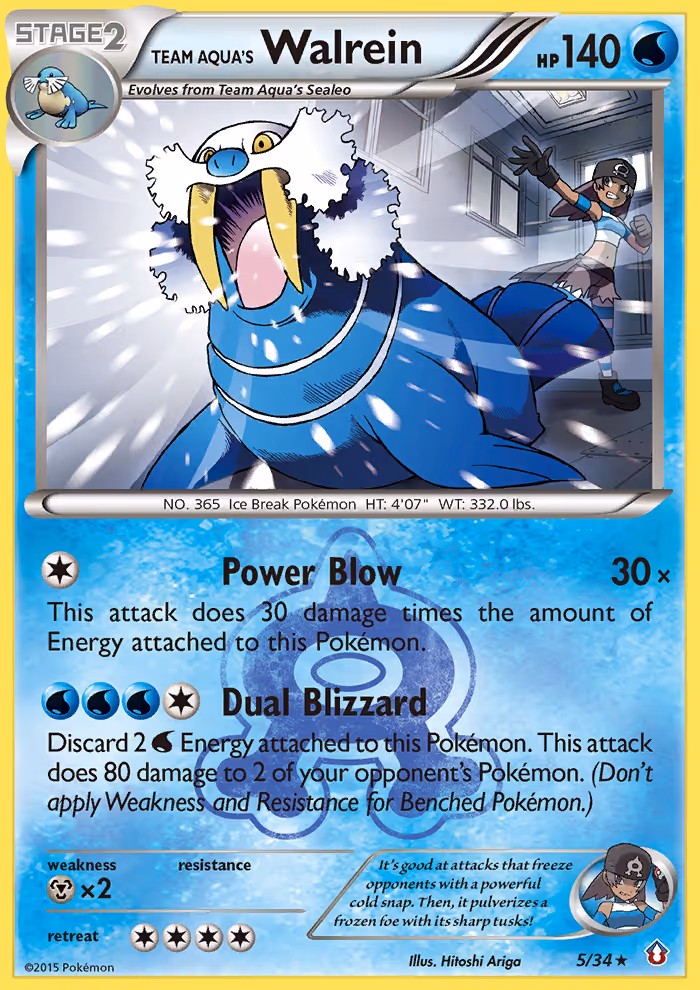 Team Aqua's Walrein 5/34 Pokemon card