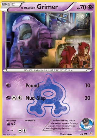 Team Aqua's Grimer 7/34 Pokemon card