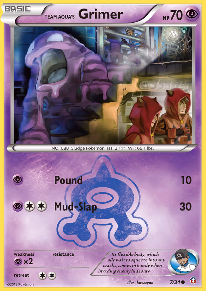 Team Aqua's Grimer 7/34 Pokemon card