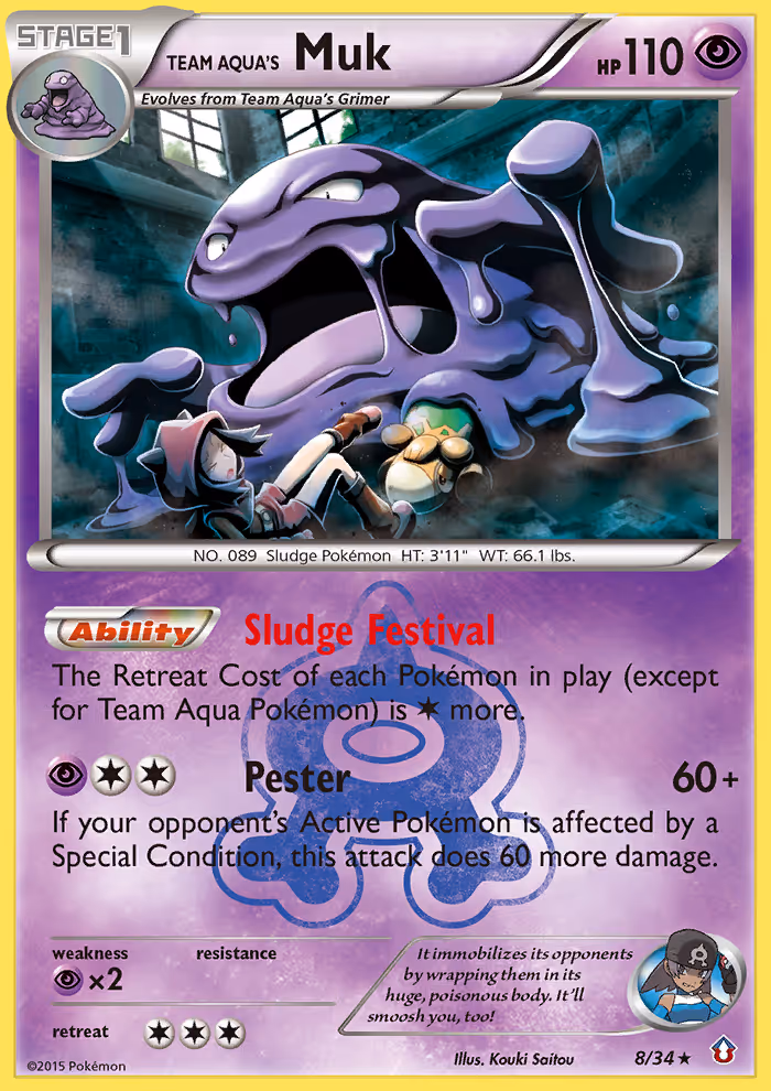 Team Aqua's Muk 8/34 Pokemon card