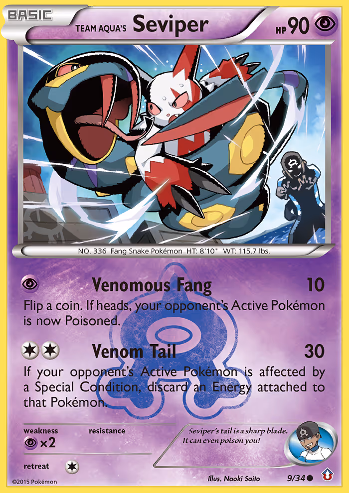 Team Aqua's Seviper 9/34 Pokemon card