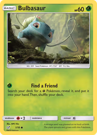 Bulbasaur 1/18 Pokemon card