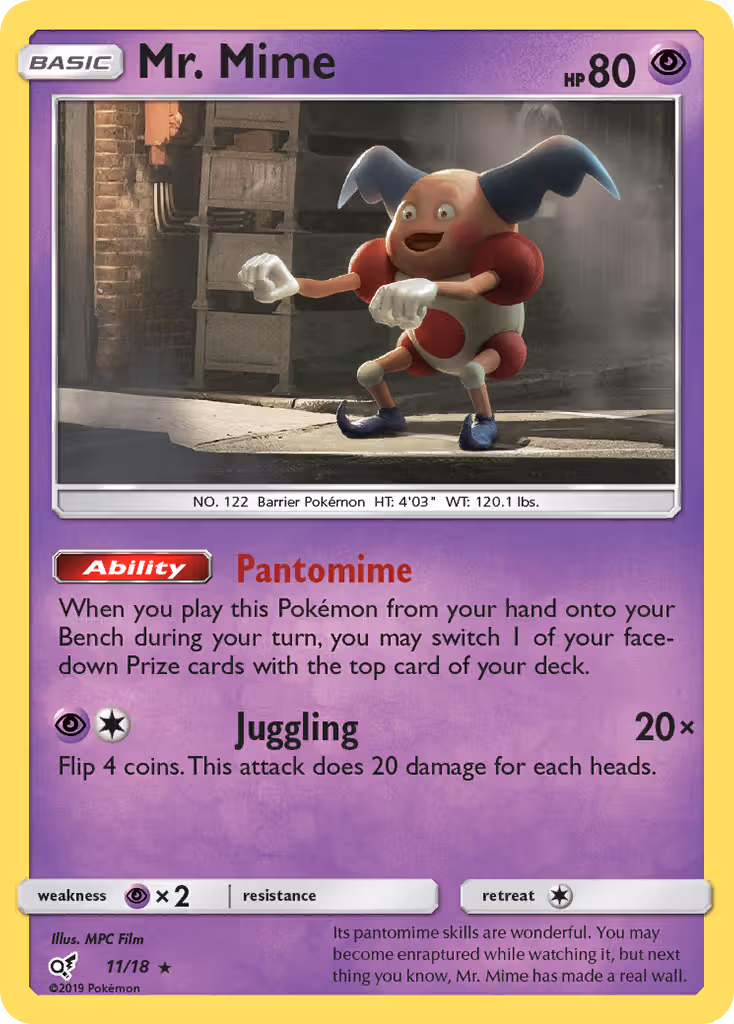 Mr. Mime 11/18 Pokemon card