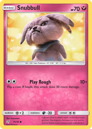 Snubbull 15/18 Pokemon card