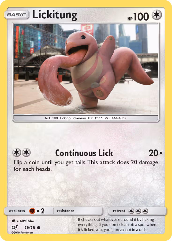 Lickitung 16/18 Pokemon card