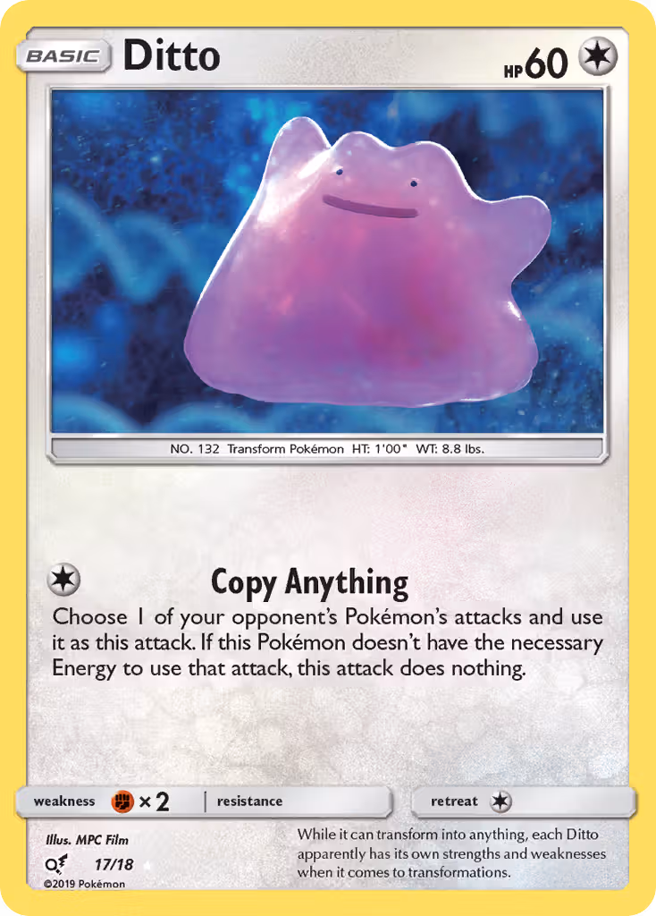 Ditto 17/18 Pokemon card