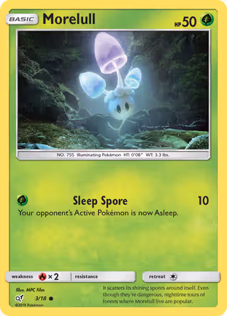 Morelull 3/18 Pokemon card