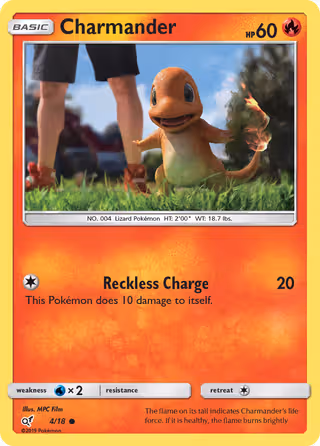 Charmander 4/18 Pokemon card