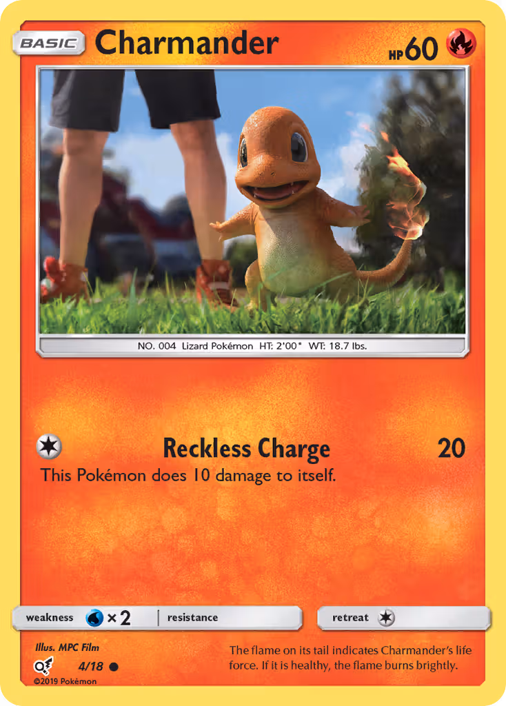 Charmander 4/18 Pokemon card
