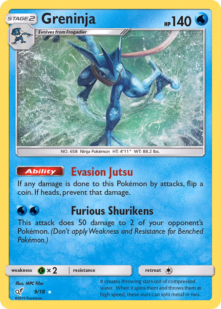 Greninja 9/18 Pokemon card